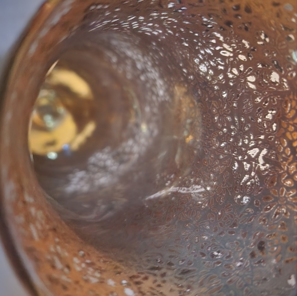 Floral crystal vase gold toned - Picture 3 of 4